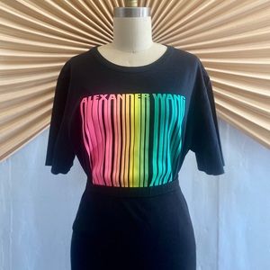 Alexander Wang Barcode Rainbow Logo Cotton Tee